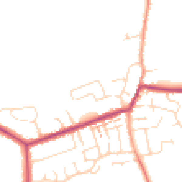Daytime road noise heatmap for NN29 7BB