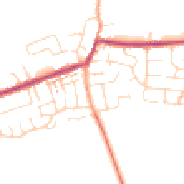Daytime road noise heatmap for NN29 7BD