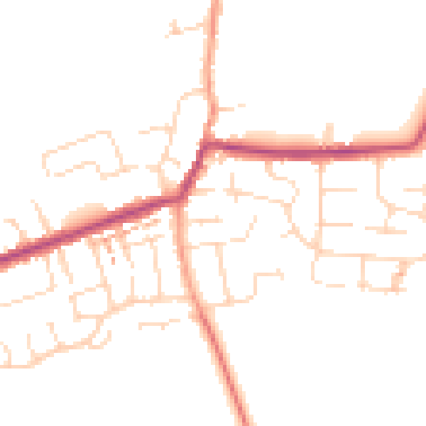 Daytime road noise heatmap for NN29 7BG