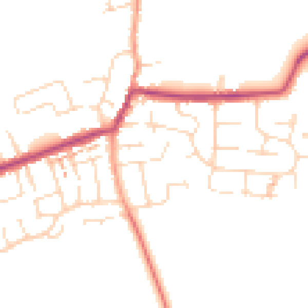 Daytime road noise heatmap for NN29 7BH