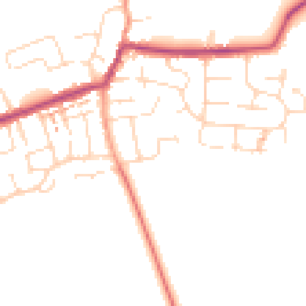 Daytime road noise heatmap for NN29 7BL