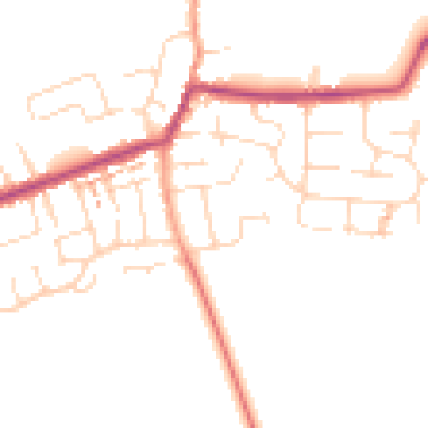 Daytime road noise heatmap for NN29 7BN