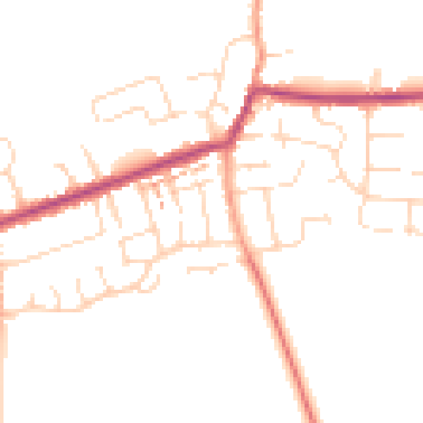 Daytime road noise heatmap for NN29 7BP