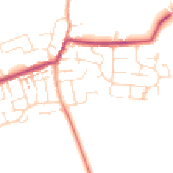 Daytime road noise heatmap for NN29 7BQ