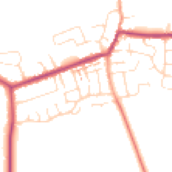 Daytime road noise heatmap for NN29 7BS