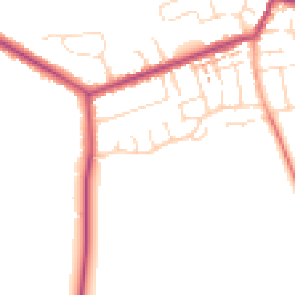 Daytime road noise heatmap for NN29 7BU