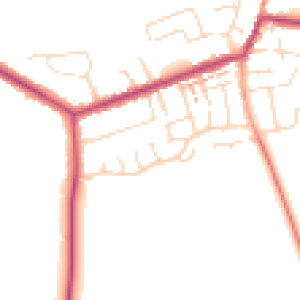 Daytime road noise heatmap for NN29 7BX