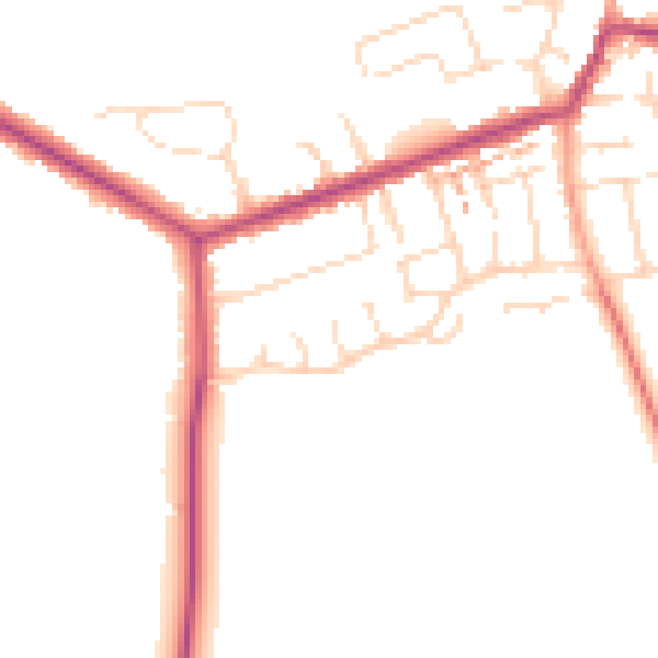 Daytime road noise heatmap for NN29 7BY