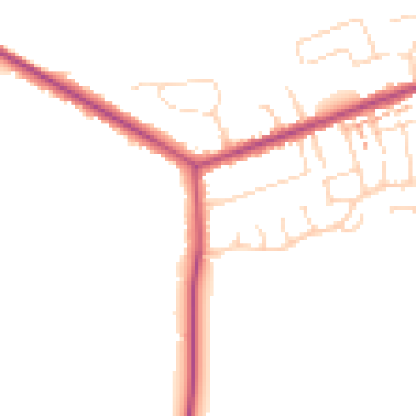 Daytime road noise heatmap for NN29 7DG