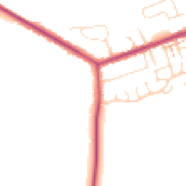 Daytime road noise heatmap for NN29 7DH
