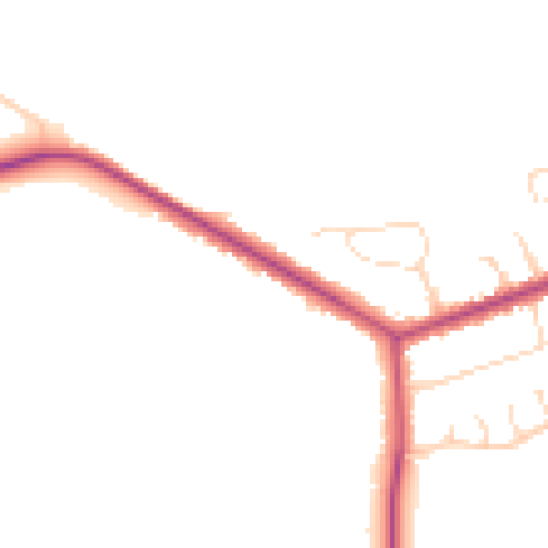 Daytime road noise heatmap for NN29 7DJ