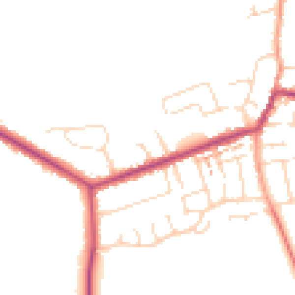 Daytime road noise heatmap for NN29 7DQ