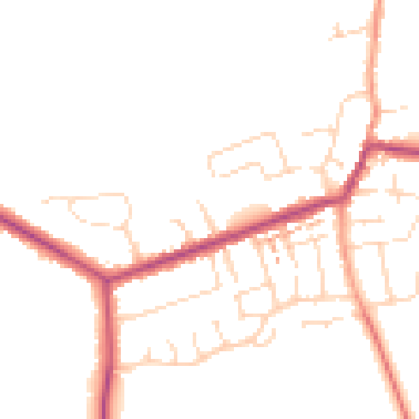 Daytime road noise heatmap for NN29 7DR