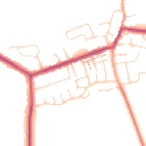 Daytime road noise heatmap for NN29 7DS