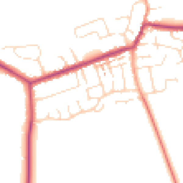 Daytime road noise heatmap for NN29 7DX