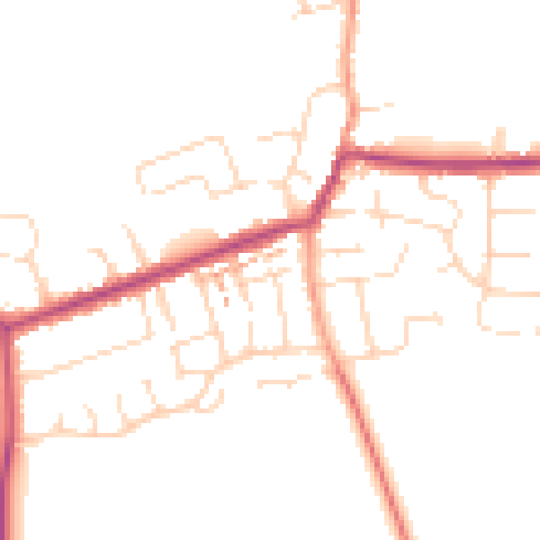 Daytime road noise heatmap for NN29 7DY