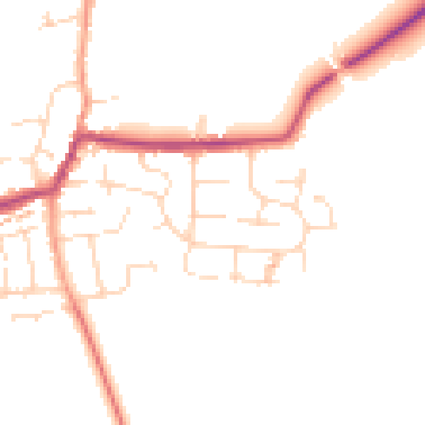 Daytime road noise heatmap for NN29 7ED
