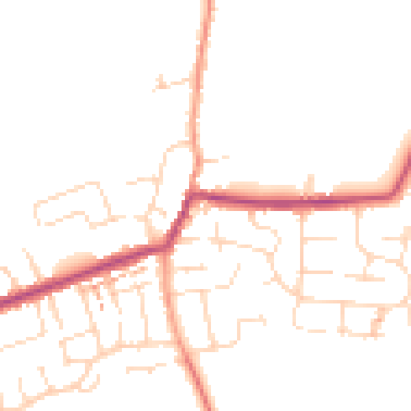 Daytime road noise heatmap for NN29 7EL