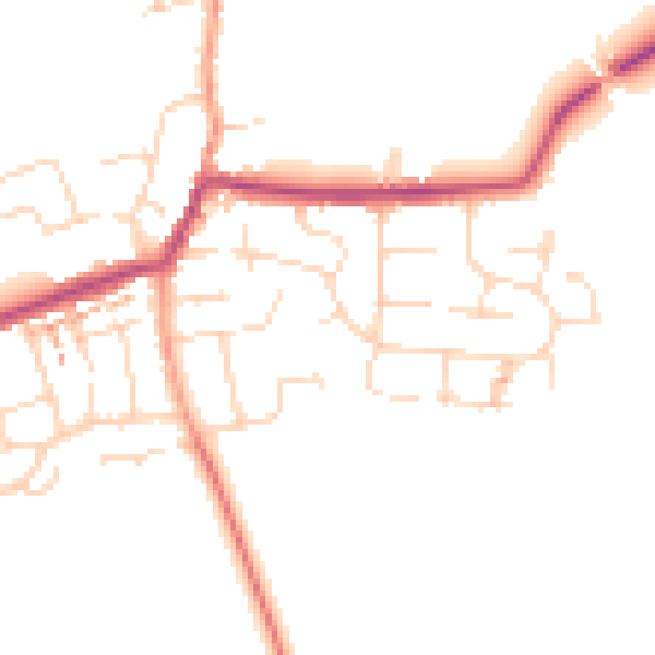 Daytime road noise heatmap for NN29 7EQ