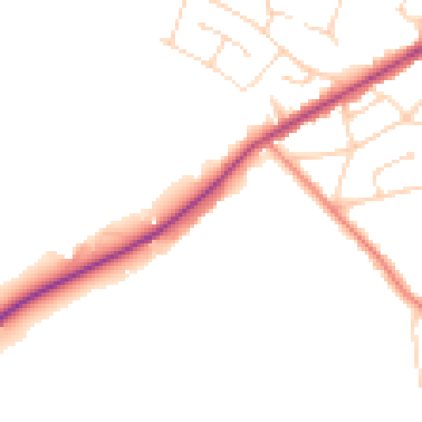 Daytime road noise heatmap for NN29 7ES