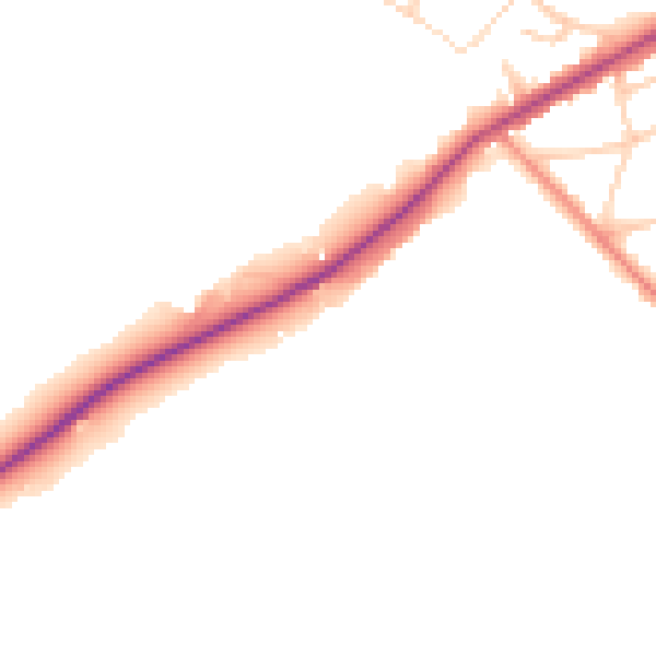 Daytime road noise heatmap for NN29 7EY