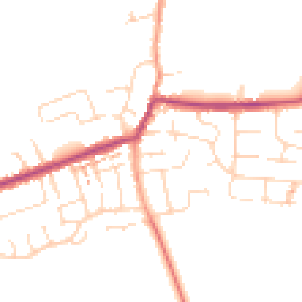 Daytime road noise heatmap for NN29 7FA