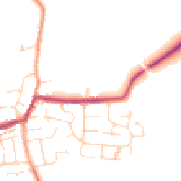 Daytime road noise heatmap for NN29 7FD