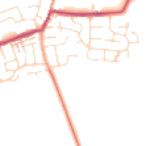 Daytime road noise heatmap for NN29 7FL