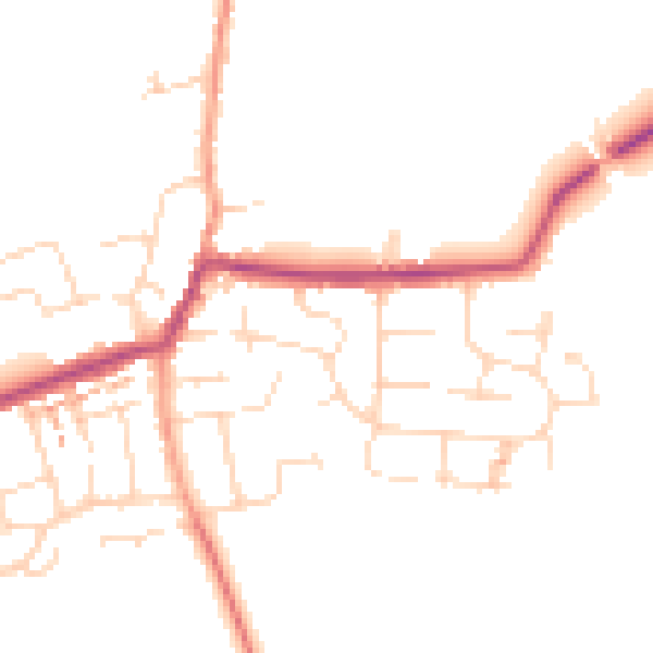 Daytime road noise heatmap for NN29 7HD