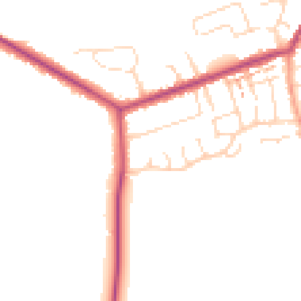 Daytime road noise heatmap for NN29 7HQ