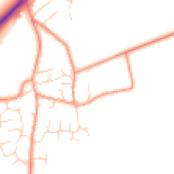 Daytime road noise heatmap for NN29 7JG