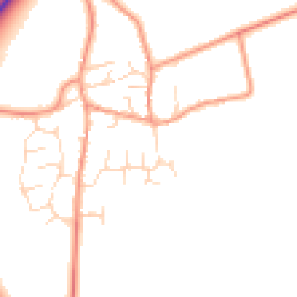 Daytime road noise heatmap for NN29 7JL