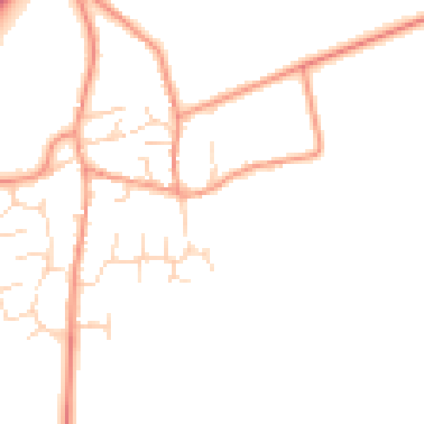 Daytime road noise heatmap for NN29 7JN