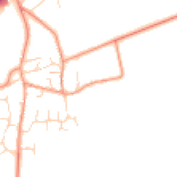 Daytime road noise heatmap for NN29 7JP