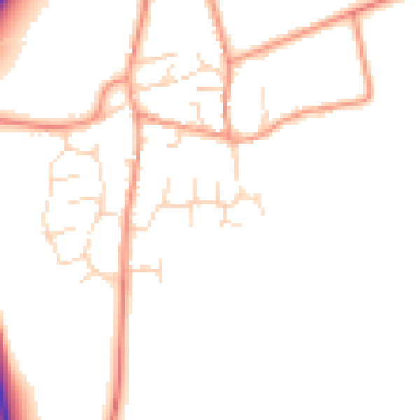 Daytime road noise heatmap for NN29 7JU