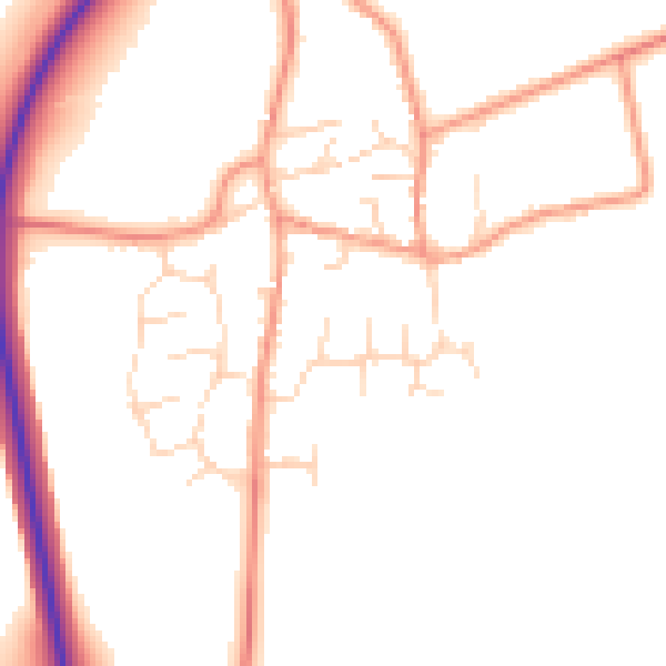 Daytime road noise heatmap for NN29 7JX