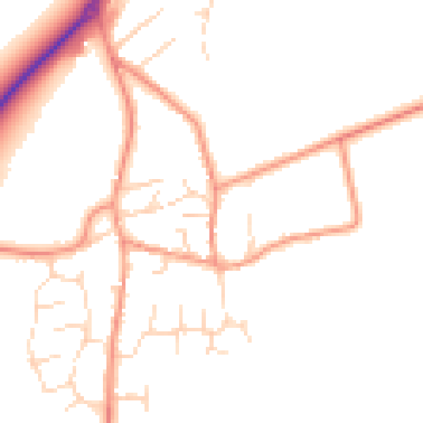 Daytime road noise heatmap for NN29 7LJ