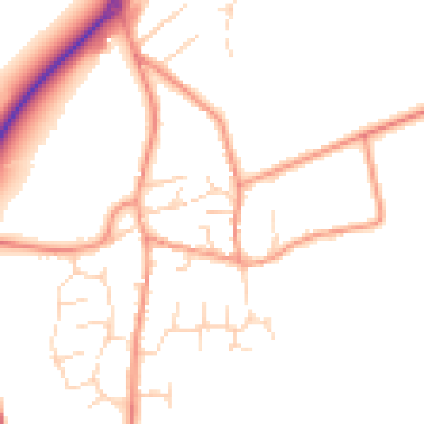 Daytime road noise heatmap for NN29 7LN