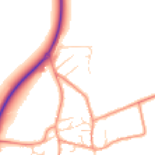 Daytime road noise heatmap for NN29 7LR