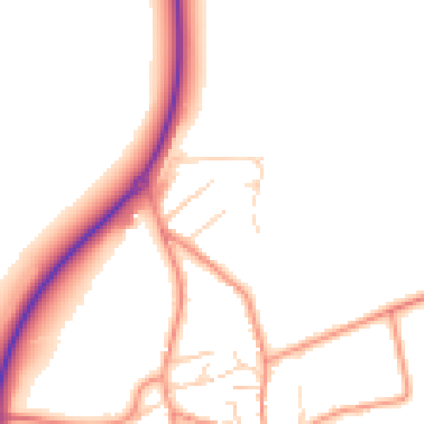Daytime road noise heatmap for NN29 7LS