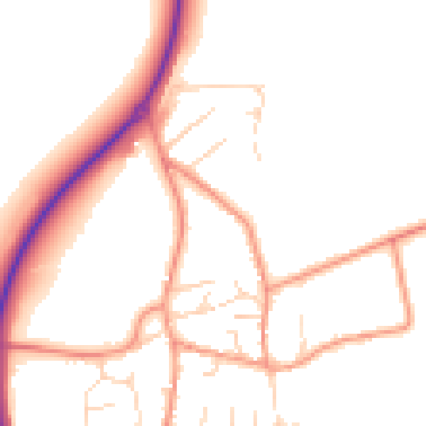Daytime road noise heatmap for NN29 7LW