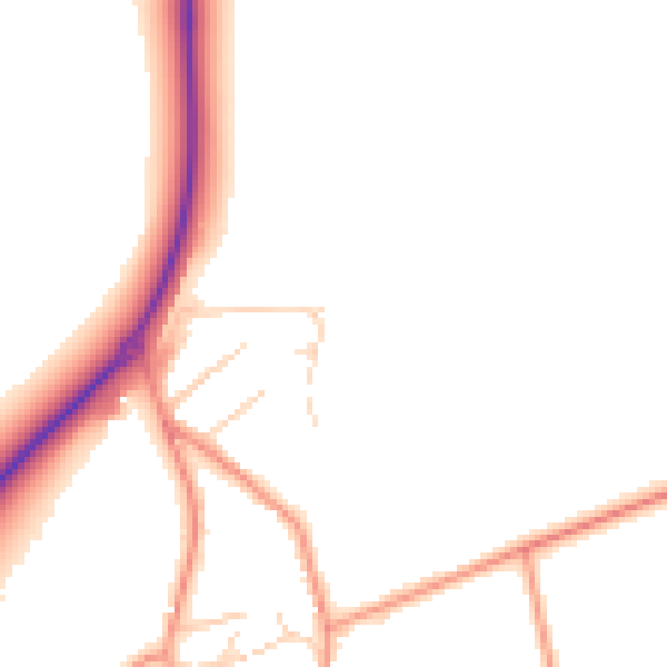 Daytime road noise heatmap for NN29 7LX
