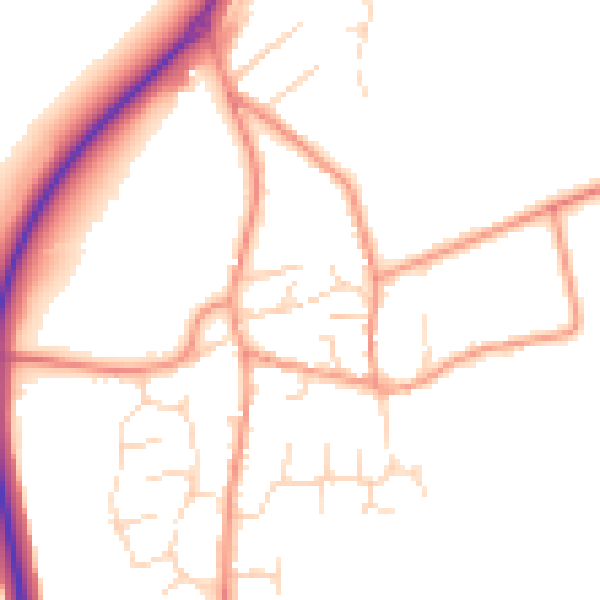 Daytime road noise heatmap for NN29 7NB