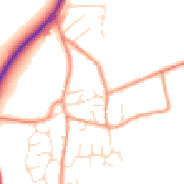 Daytime road noise heatmap for NN29 7ND