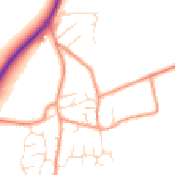 Daytime road noise heatmap for NN29 7NE