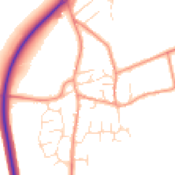 Daytime road noise heatmap for NN29 7NG