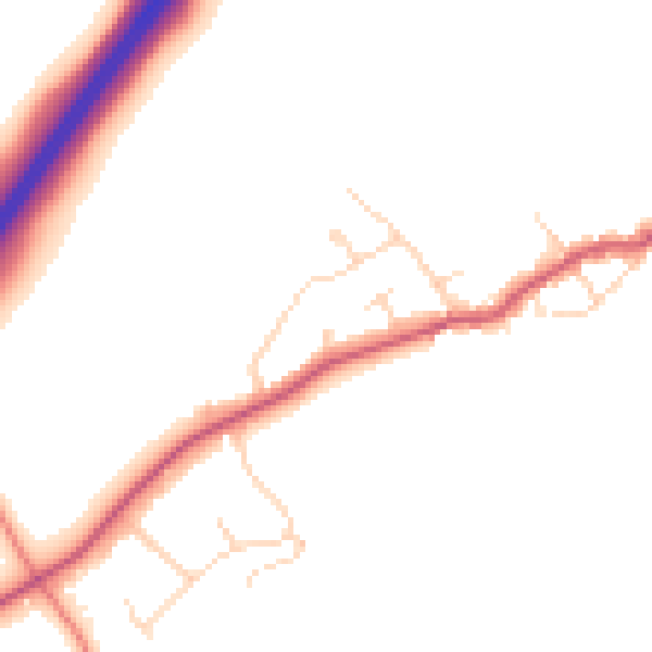 Daytime road noise heatmap for NN29 7NL