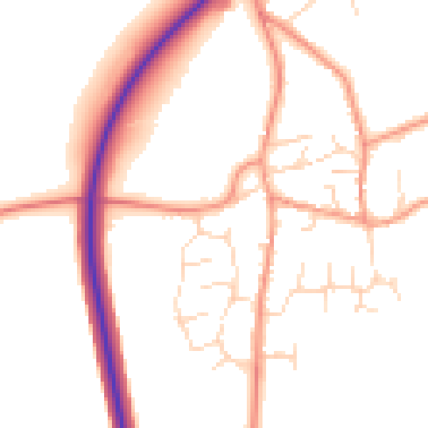 Daytime road noise heatmap for NN29 7NN