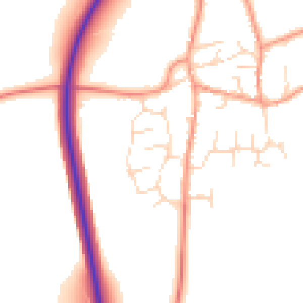 Daytime road noise heatmap for NN29 7NU