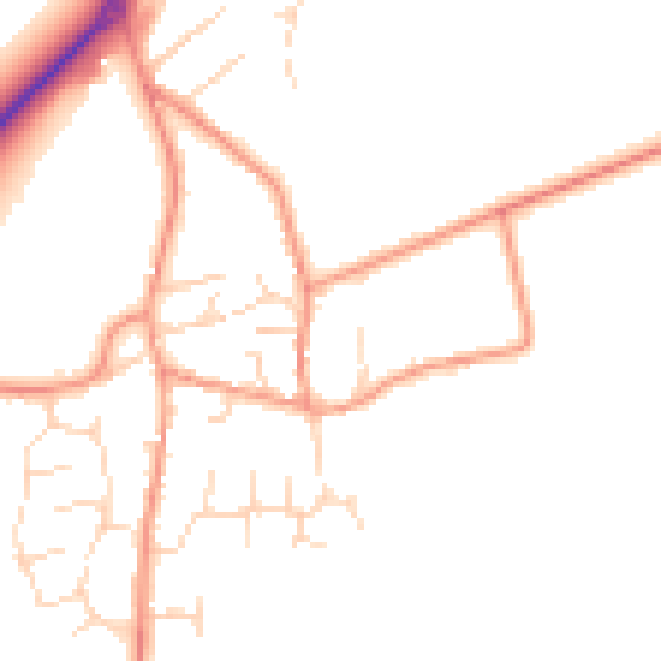 Daytime road noise heatmap for NN29 7NW